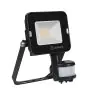 Ledvance LED Floodlight Compact Black 10W 1000lm 100D - 840 Cool White | IP65 - Symmetrical - Motion and Light Sensor