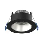 Noxion LED Spot Ares Deep ring Black 6W 540lm 927-940 3CCT - With Inner Ring Silver | Cutout 68mm